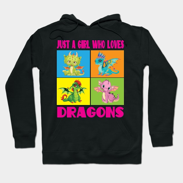 Dragon Lover, Just a Girl who loves Dragons, Cute Baby Dragon, Dragon shirt for Girls or Kids, Dragon Gift Hoodie by Envision Styles